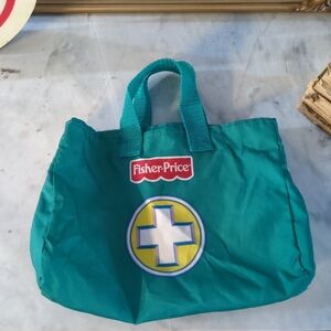 Vintage Fisher Price Play Pretend Medical Doctor Green Bag Toy